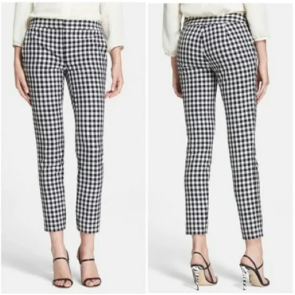 Adrianna Papell Women's Kate Fit Gingham Capri Pant NWT $89 Cotton Pockets Sz 8 - Picture 1 of 11
